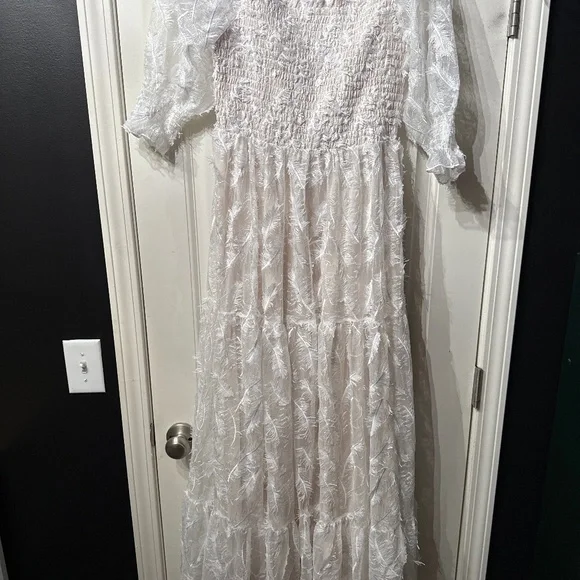 Baltic Born Paloma Smocked Feather Maxi Dress - Picture 1 of 5